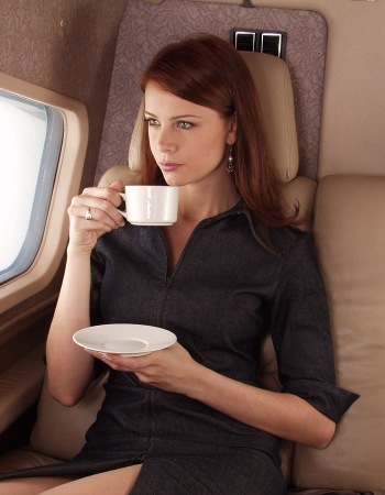Woman drinking a coffee